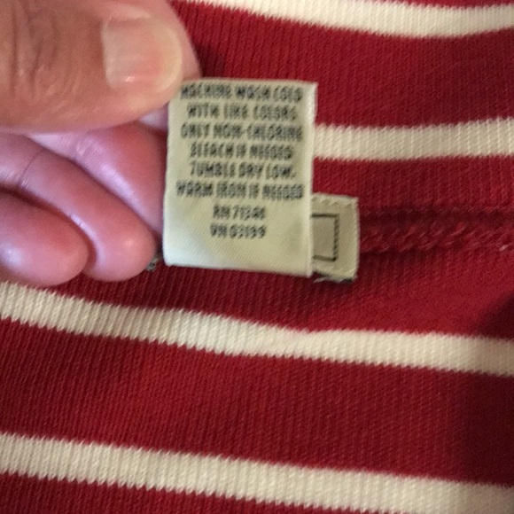 L.L. Bean 1/4 zip sweater women XL reg red white striped long sleeve patriotic - Picture 8 of 8